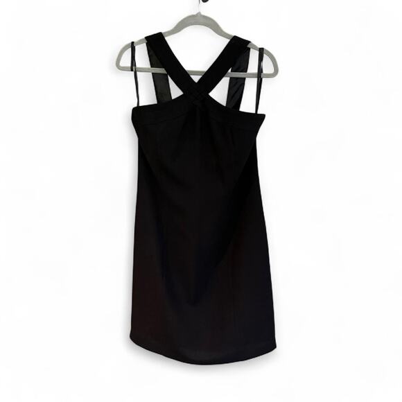 Laundry Size 8 Black mini dress with crisscross straps and zipper back - Picture 1 of 4